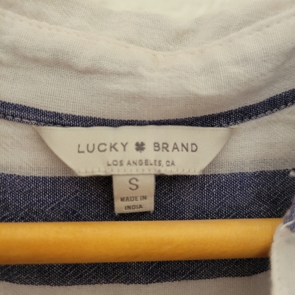 Lucky Brand Stripe Tie Back Blouse S - Picture 5 of 9